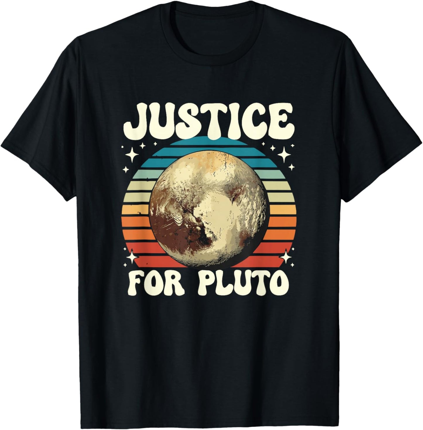 Justice for Pluto Vintage Never Forget Funny Space Science T-Shirt - T-Shirt | Black