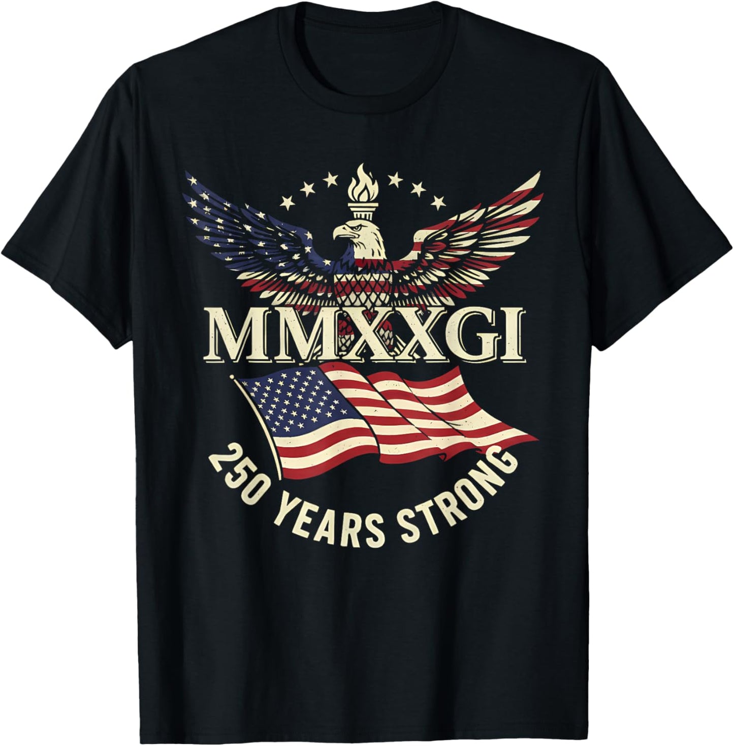 Flag Vintage 250 Years American 1776 2026 250th USA Birthday T-Shirt - T-Shirt | Black
