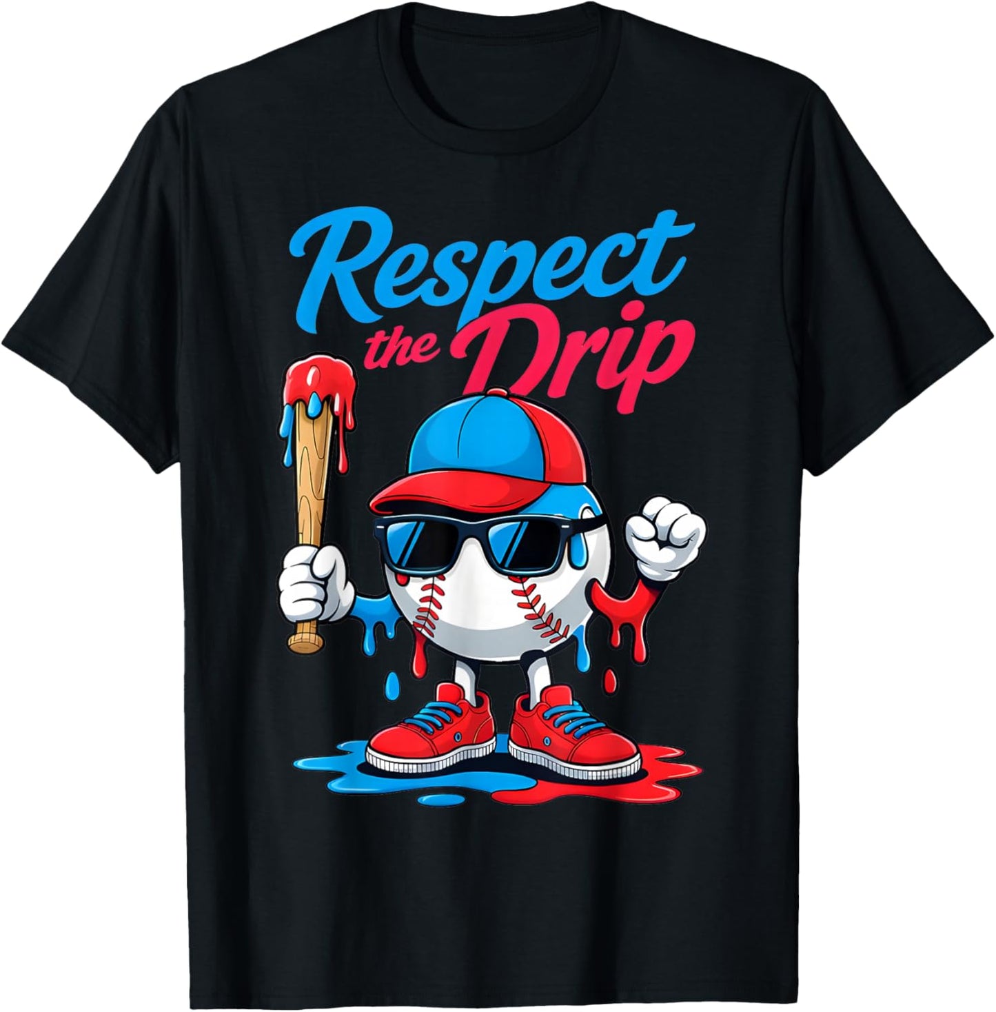 Baseball Life Style 101 Apparel Youth Drip Baseball Boys Kid T-Shirt - T-Shirt | Black