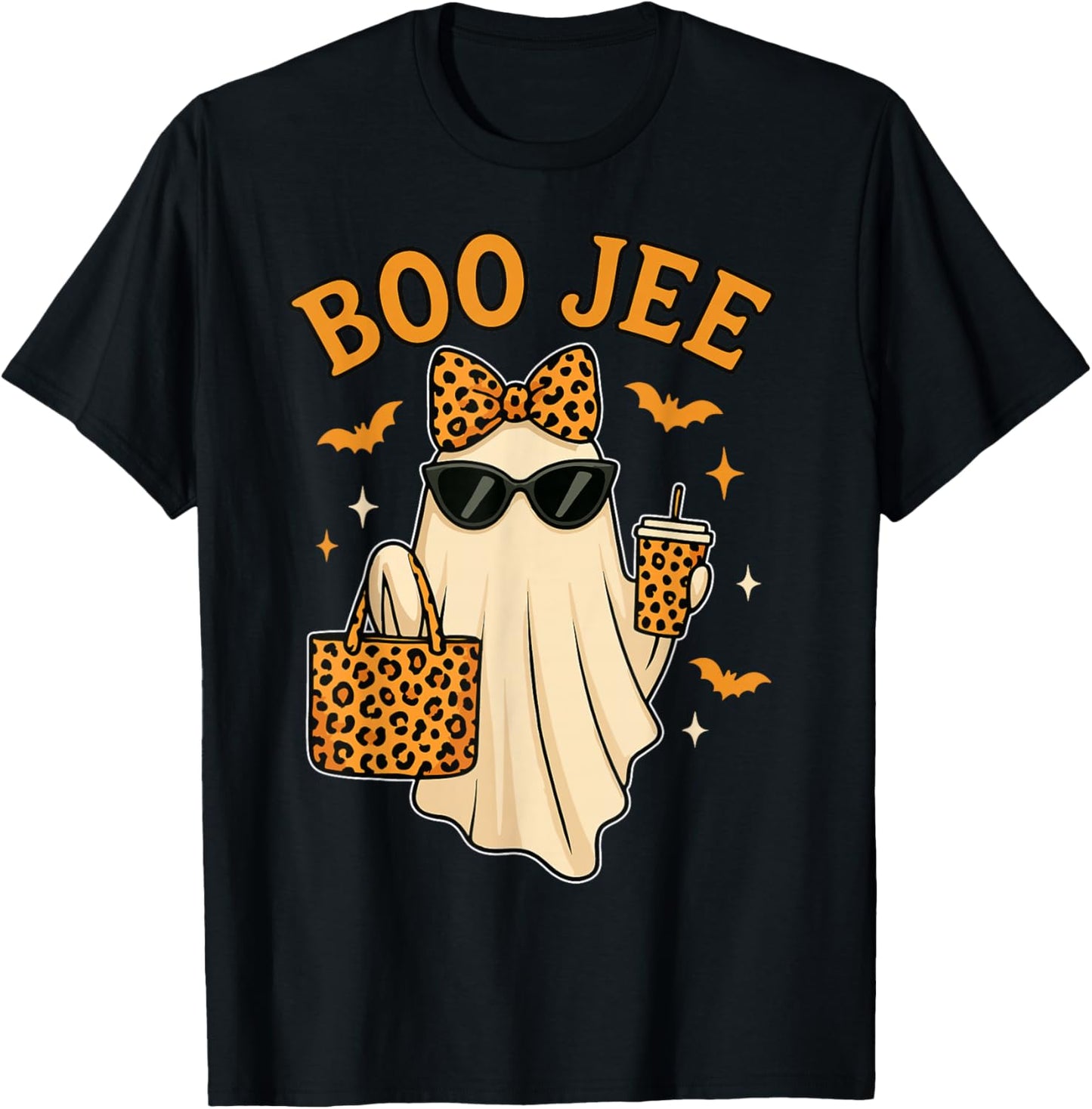 Boojee Ghost Halloween Shirt Women Girls Boo JEE Ghost Kids T-Shirt - T-Shirt | Black