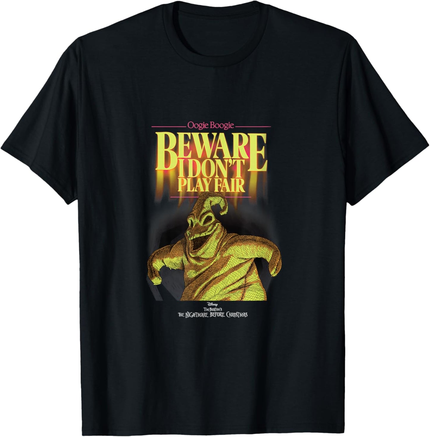 Disney The Nightmare Before Christmas Oogie Boogie Beware T-Shirt - T-Shirt | Black