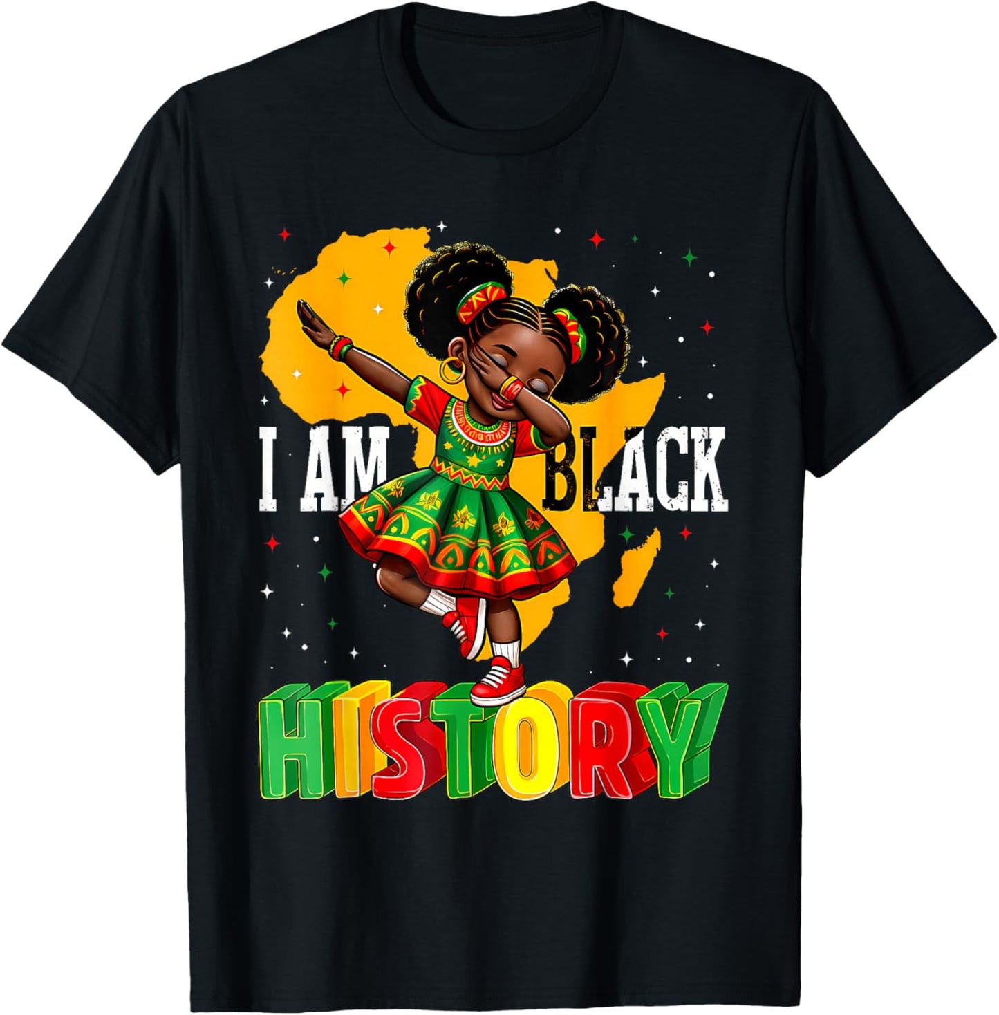 African American Girl Kid I Am Black History Month T-Shirt - T-Shirt | Black