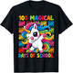 100 Magical Days of School Unicorn Girls Kids 100th Day T-Shirt - T-Shirt | Black