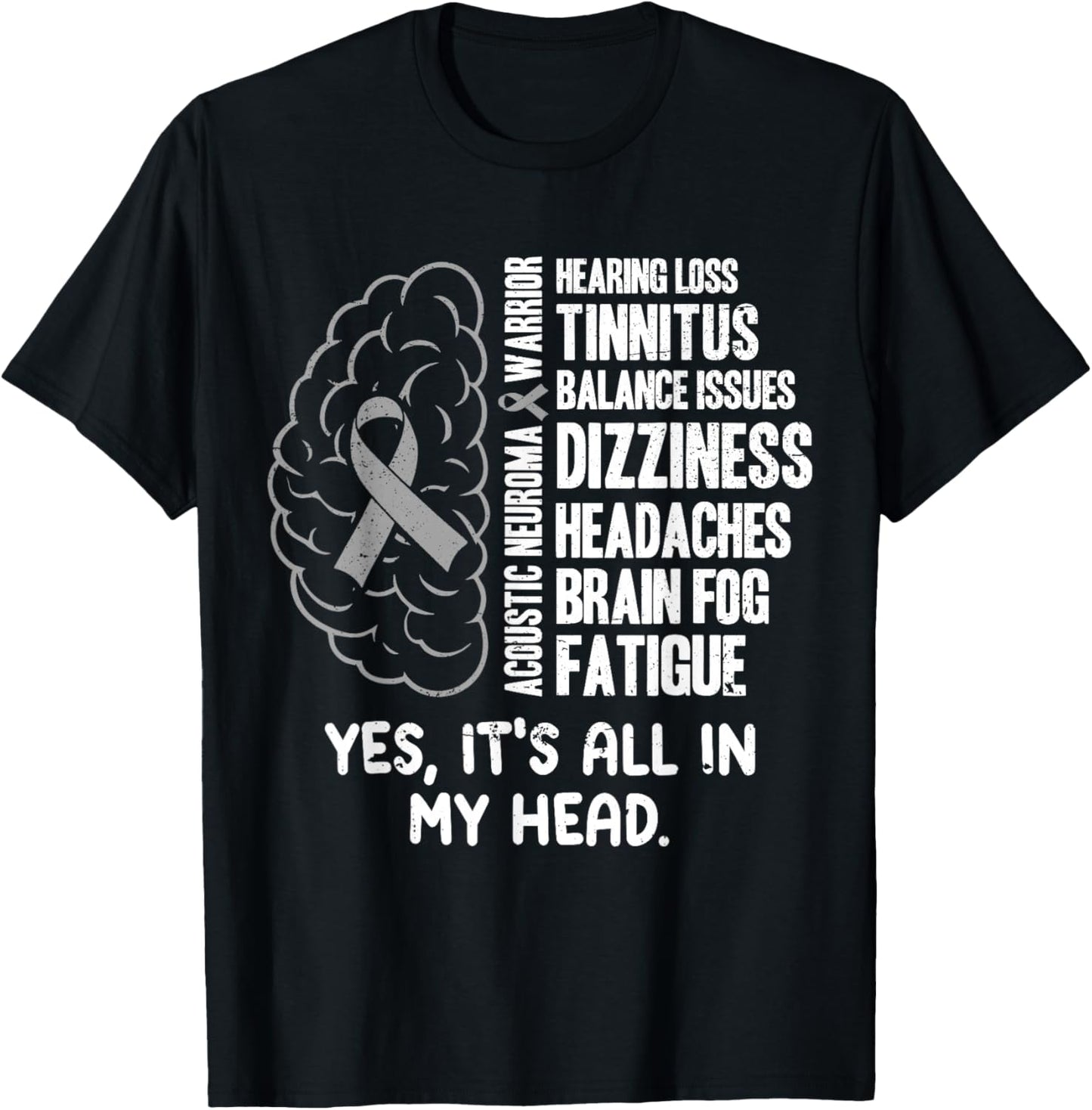 Acoustic Neuroma Warrior T-Shirt - T-Shirt | Black