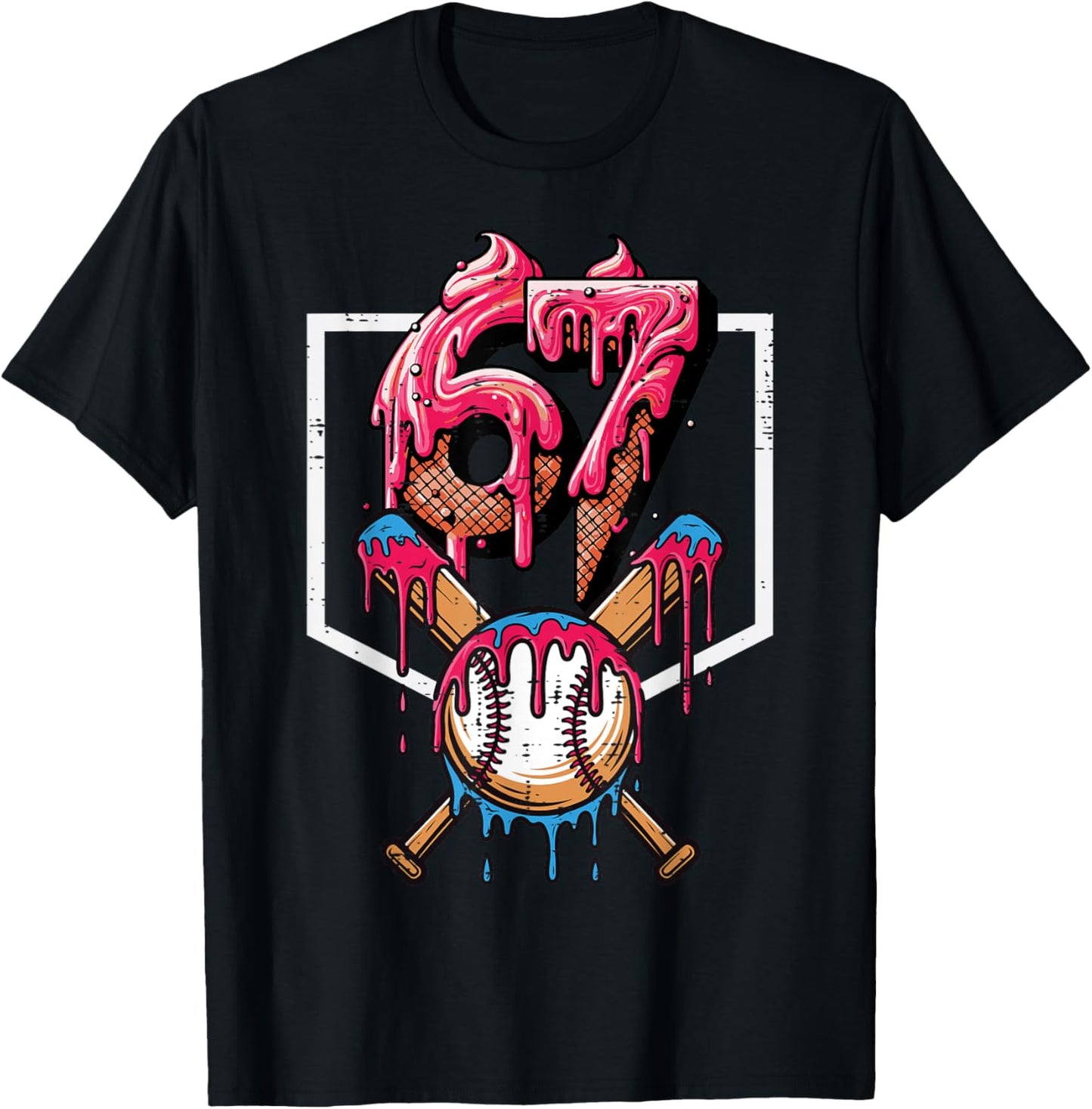 67 Meme Funny 6 7 Men Women Kids Youth Boys Girls Teen T-Shirt - T-Shirt | Black