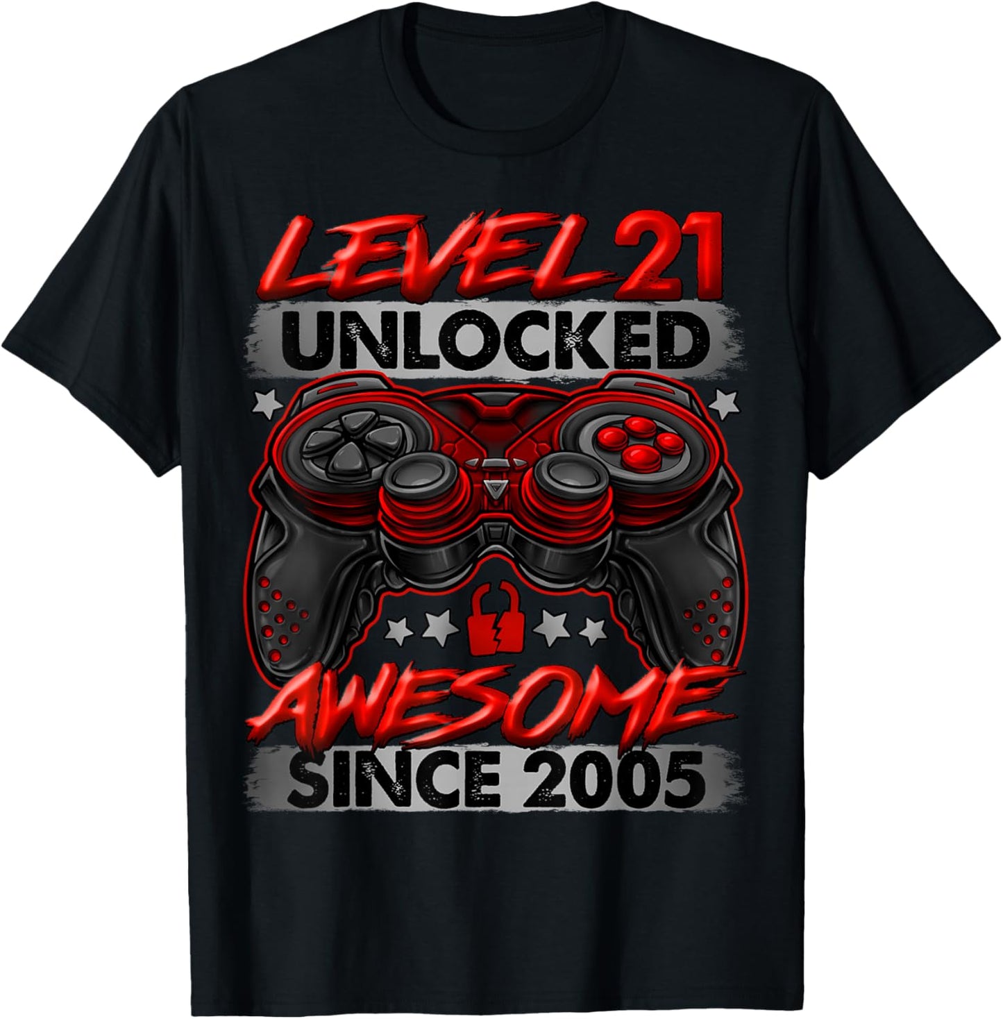 Level 21 Unlocked 21 Year Old Gifts Boys 21st Birthday Boy T-Shirt - T-Shirt | Black