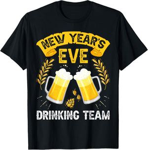 New Year's Drinking Team Beer Happy New Year 2026 Women Men T-Shirt - T-Shirt | Black