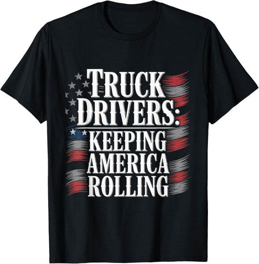 Truck Driver 18 Wheeler Trucker Semi Truck T-Shirt - T-Shirt | Black