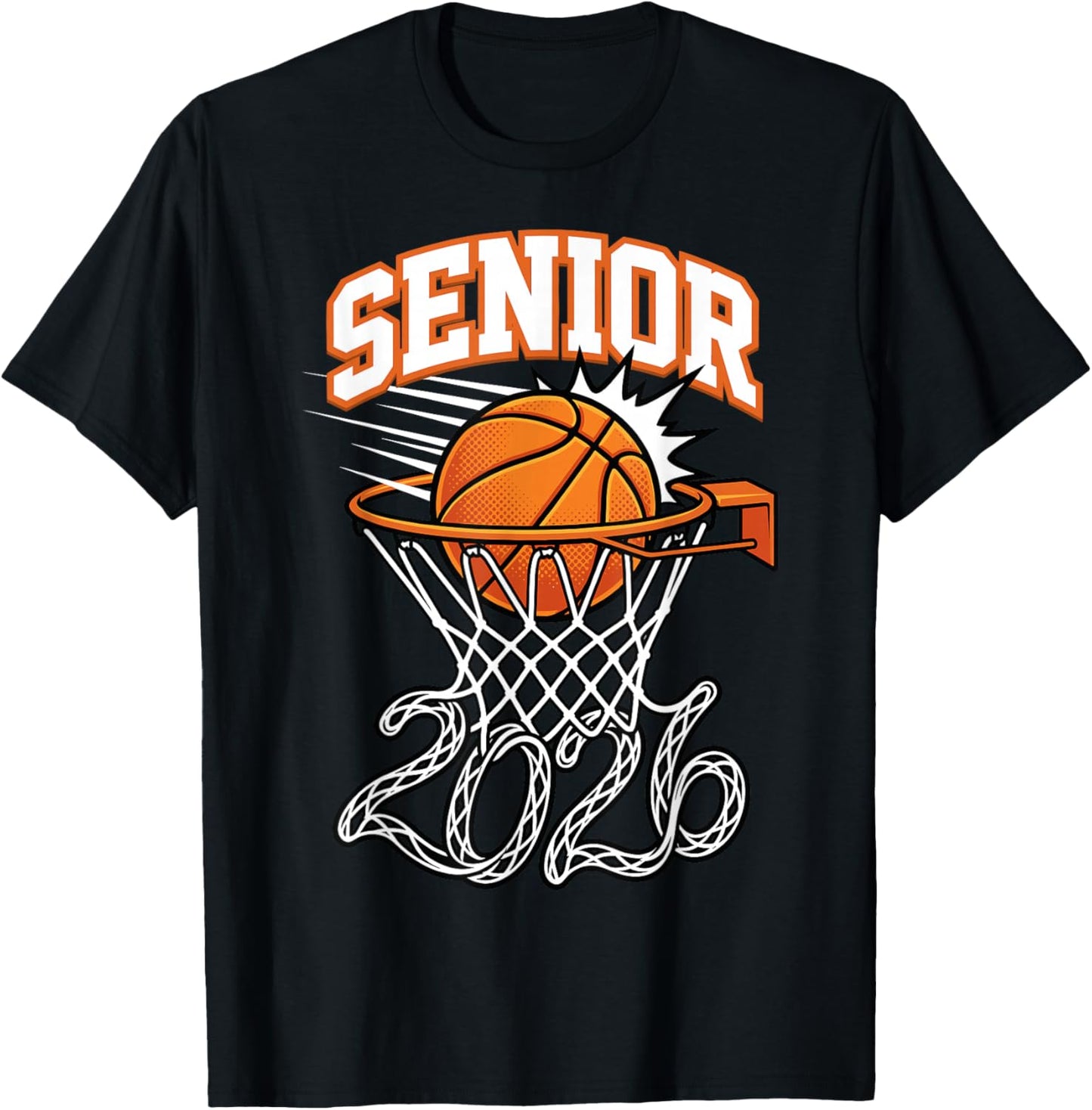 Class of 2026 Graduation Senior 26 Basketball Outfit T-Shirt - T-Shirt | Black