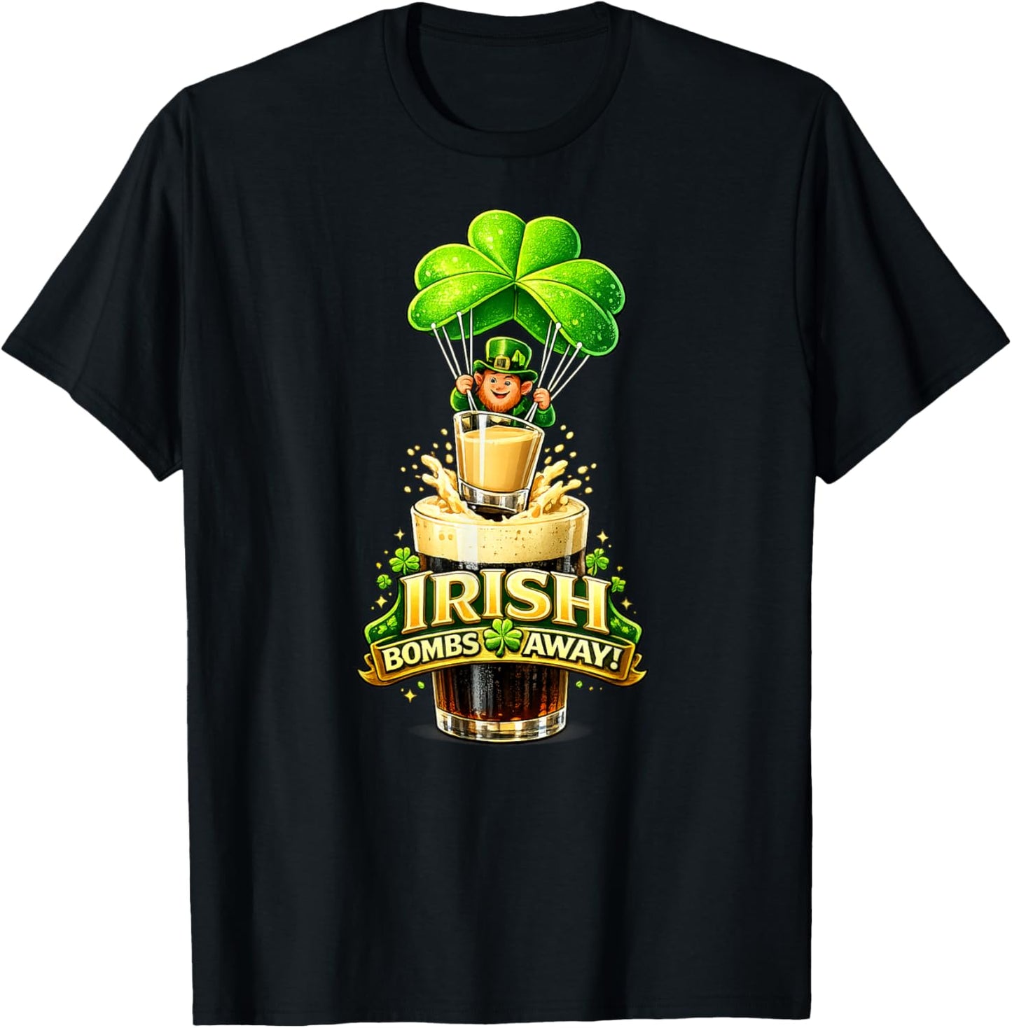 Irish Car Bomb | Leprechaun Drinking St. Patrick's Funny T-Shirt - T-Shirt | Black