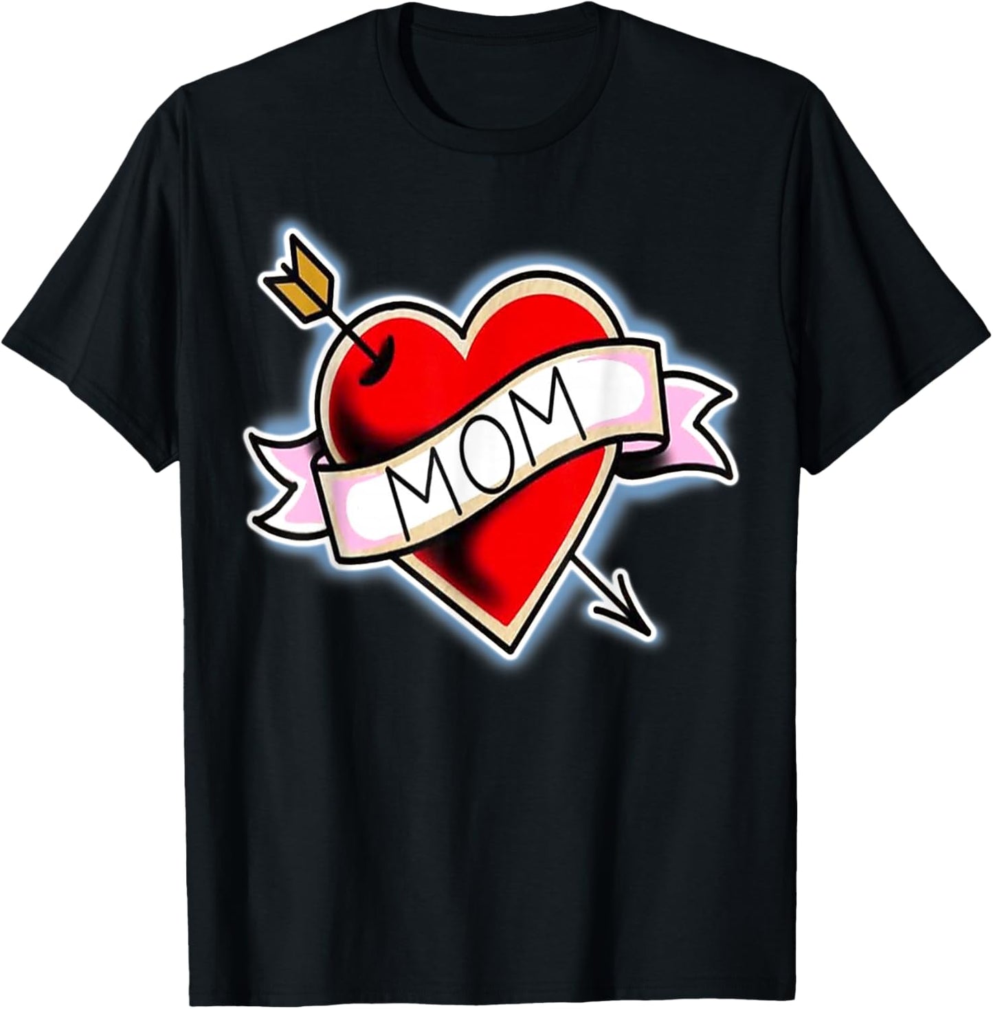 Mom Heart Classic Tattoo Flash T-Shirt - T-Shirt | Black