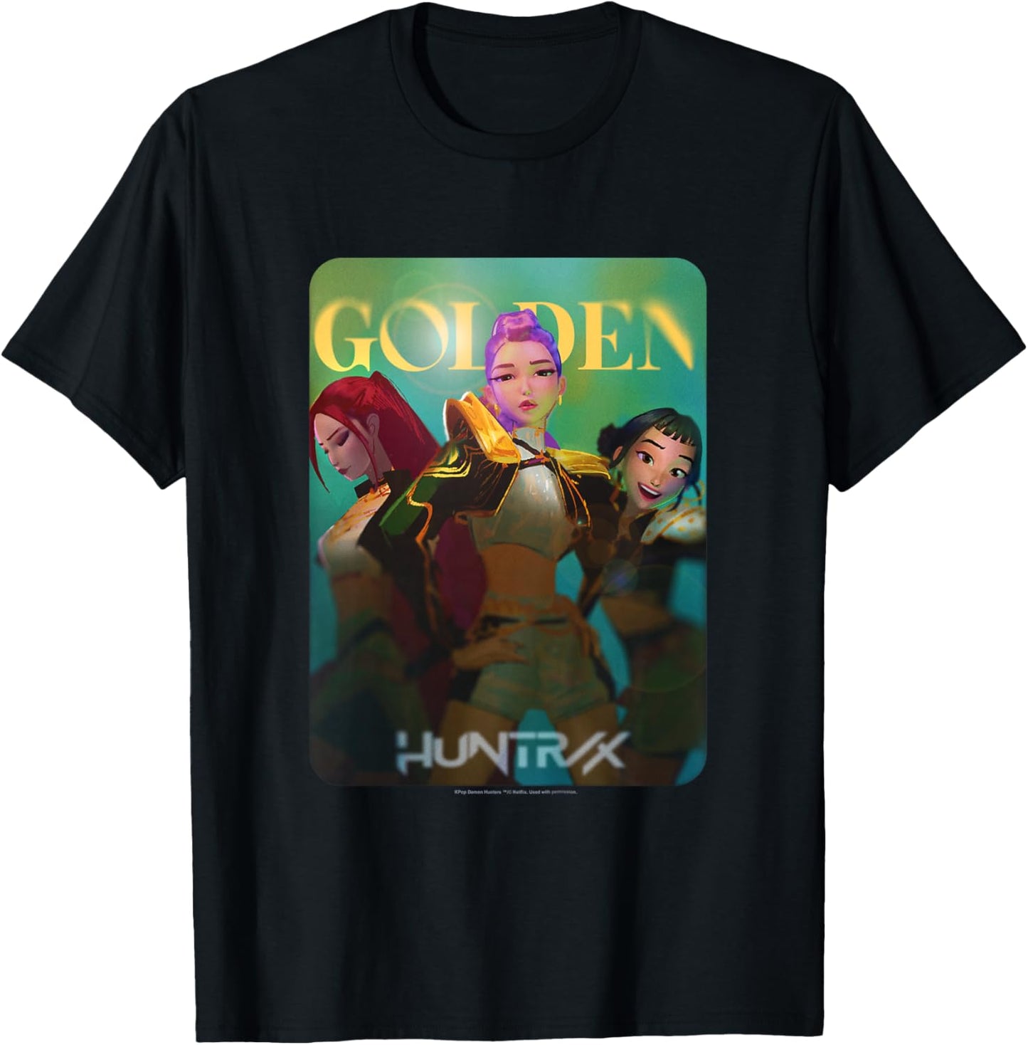 Kpop Demon Hunters Halloween Huntrix Golden Photocard T-Shirt - T-Shirt | Black