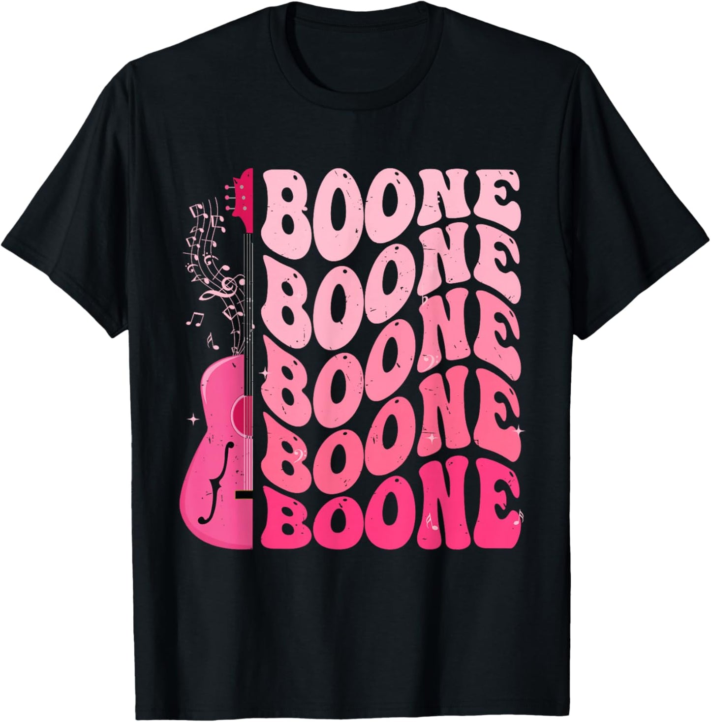 Girl Retro Boone Groovy Flower First Name Personalized 80's T-Shirt - T-Shirt | Black