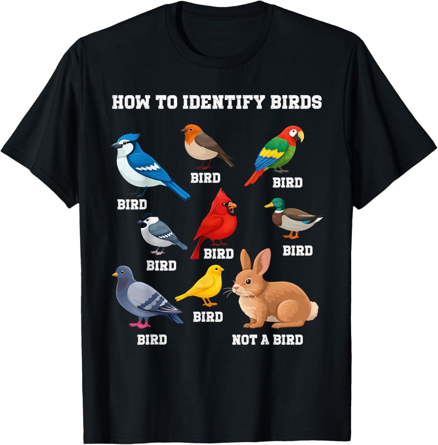 Funny Birds Identification Birdwatcher How to Identify Birds T-Shirt - T-Shirt | Black