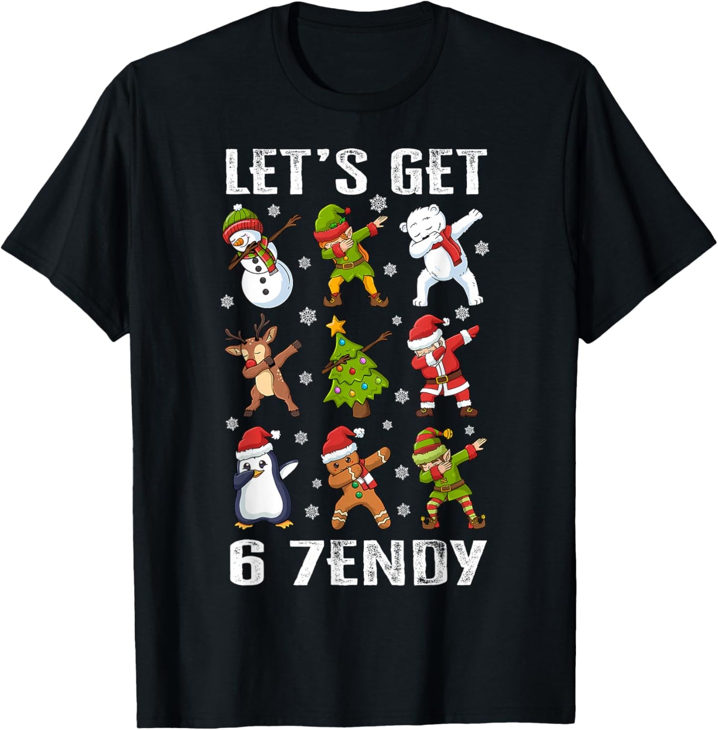 Let's Get 6 7endy Six Seven 67 Christmas Dabbing Santa Dab T-Shirt - T-Shirt | Black
