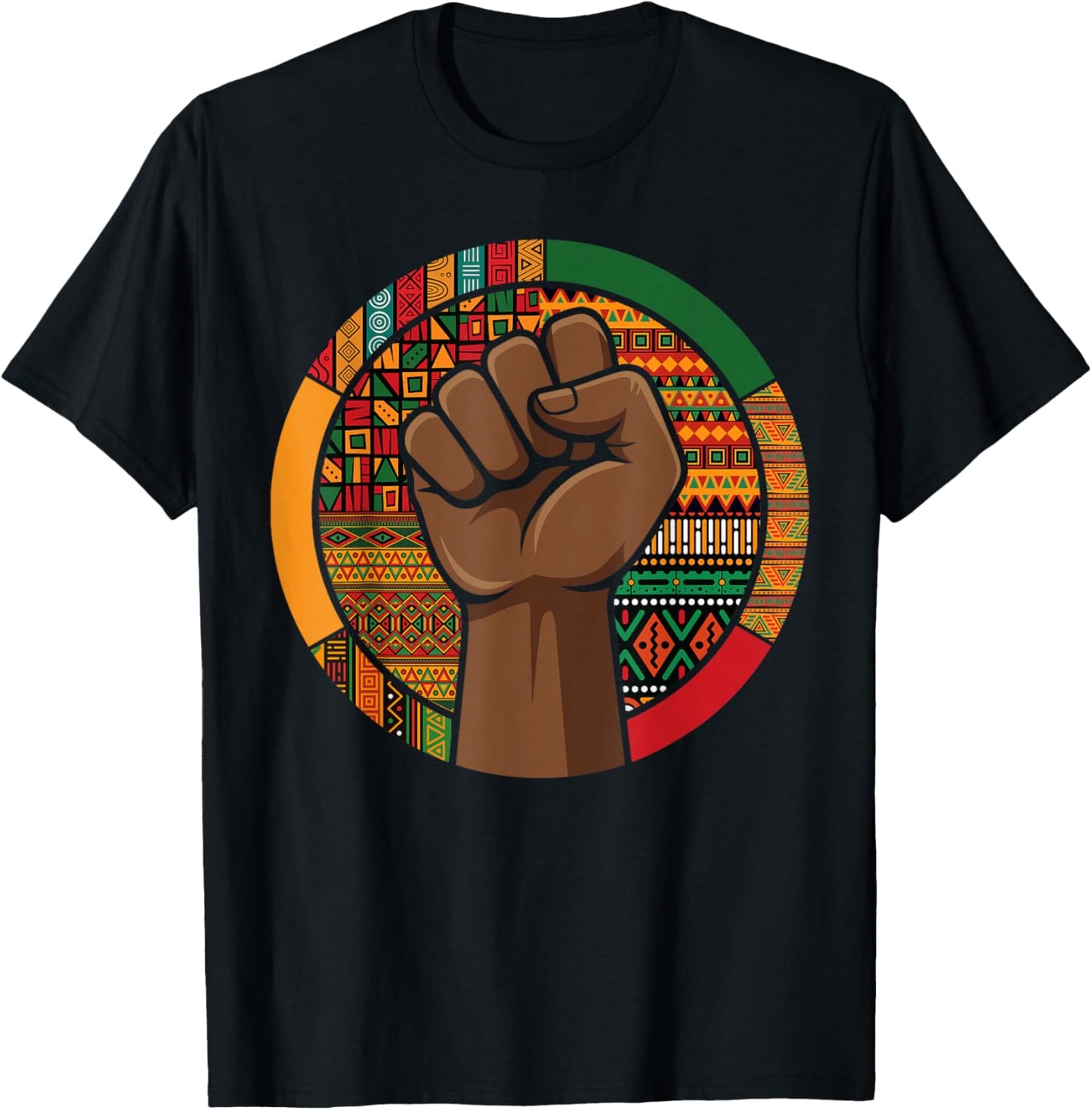 Melanin Fist Black History Month Afro American African Pride T-Shirt - T-Shirt | Black