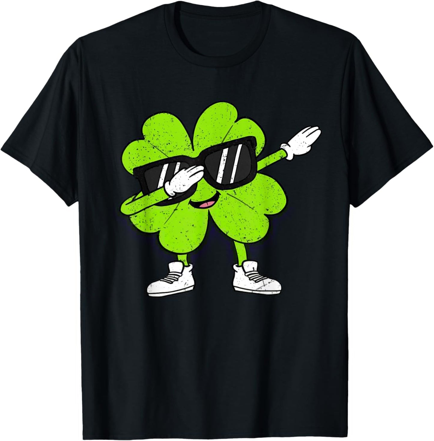 Boys St Patricks Day Toddler Lucky Dabbing Shamrock Clover T-Shirt - T-Shirt | Black