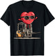 Forklift Operator Heart Forklift Driver Valentine's Day T-Shirt - T-Shirt | Black