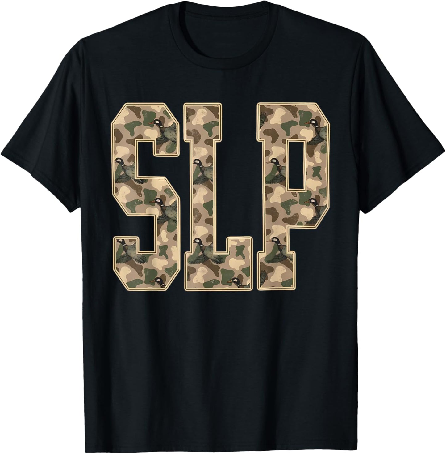 Retro Camo SLP Speech Language Pathologist Camouflage Speech T-Shirt - T-Shirt | Black