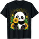 Panda Bear with Sunflowers, Panda Bear T-Shirt - T-Shirt | Black