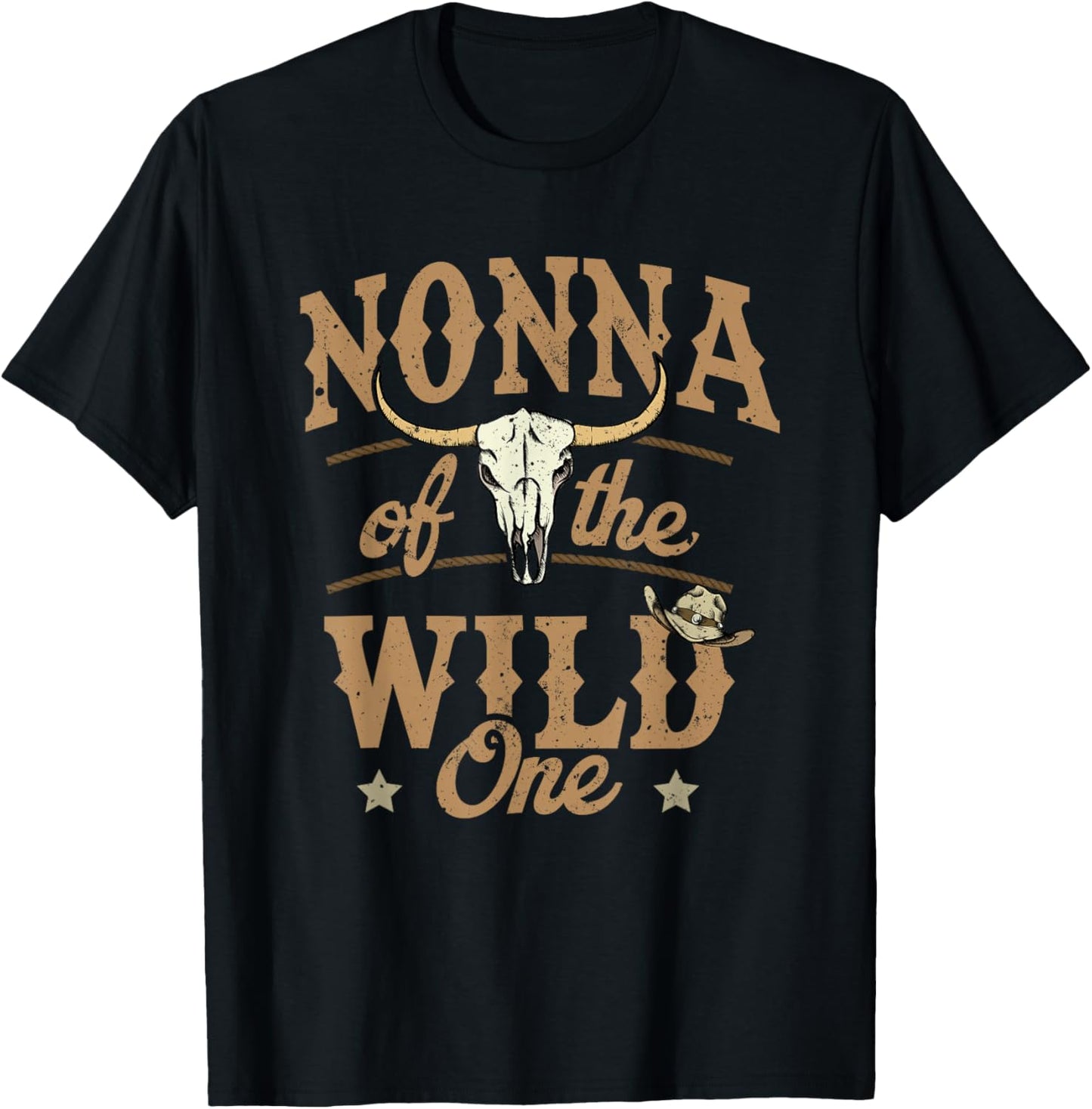 Nonna of The Wild One Cowboy Western Rodeo Party Matching T-Shirt - T-Shirt | Black
