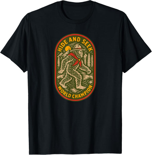 ScoutSquatch! Hide & Seek World Champion Bigfoot Scout T-Shirt - T-Shirt | Black
