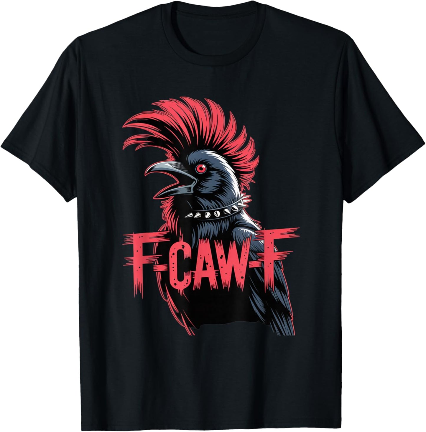 F-Caw-F Crow Funny Gothic Moon Black Bird Halloween T-Shirt - T-Shirt | Black