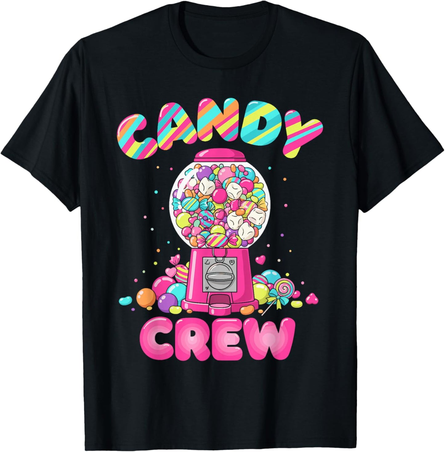 Candy Land Costume Adult Women, Colorful Sweet Candy Crew T-Shirt - T-Shirt | Black