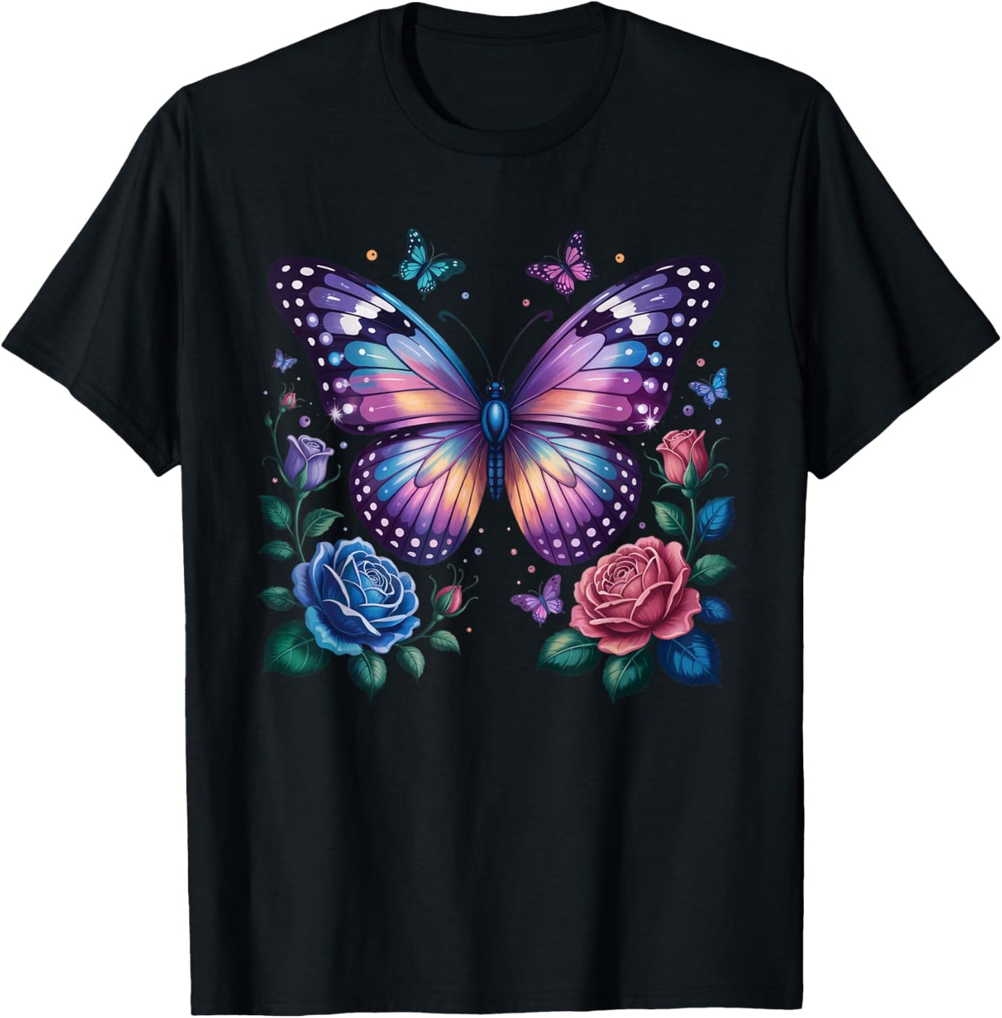 Cute Butterfly Design Butterflies and Butterfly T-Shirt - T-Shirt | Black