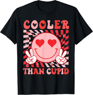 Cooler Than Cupid Valentines Day for Teens Kids Boys Girls T-Shirt - T-Shirt | Black