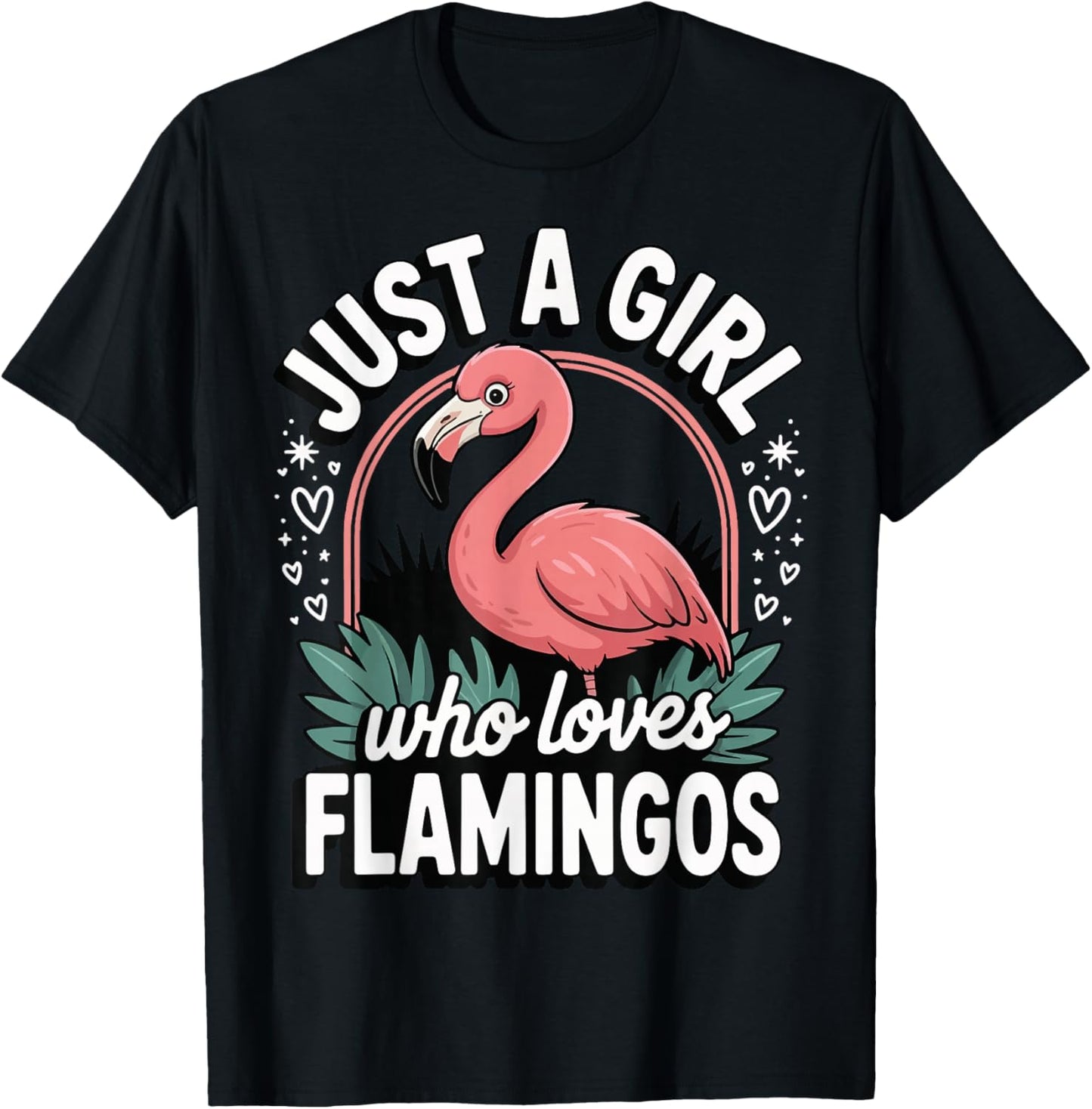 Just A Girl Who Loves Flamingos T-Shirt - T-Shirt | Black