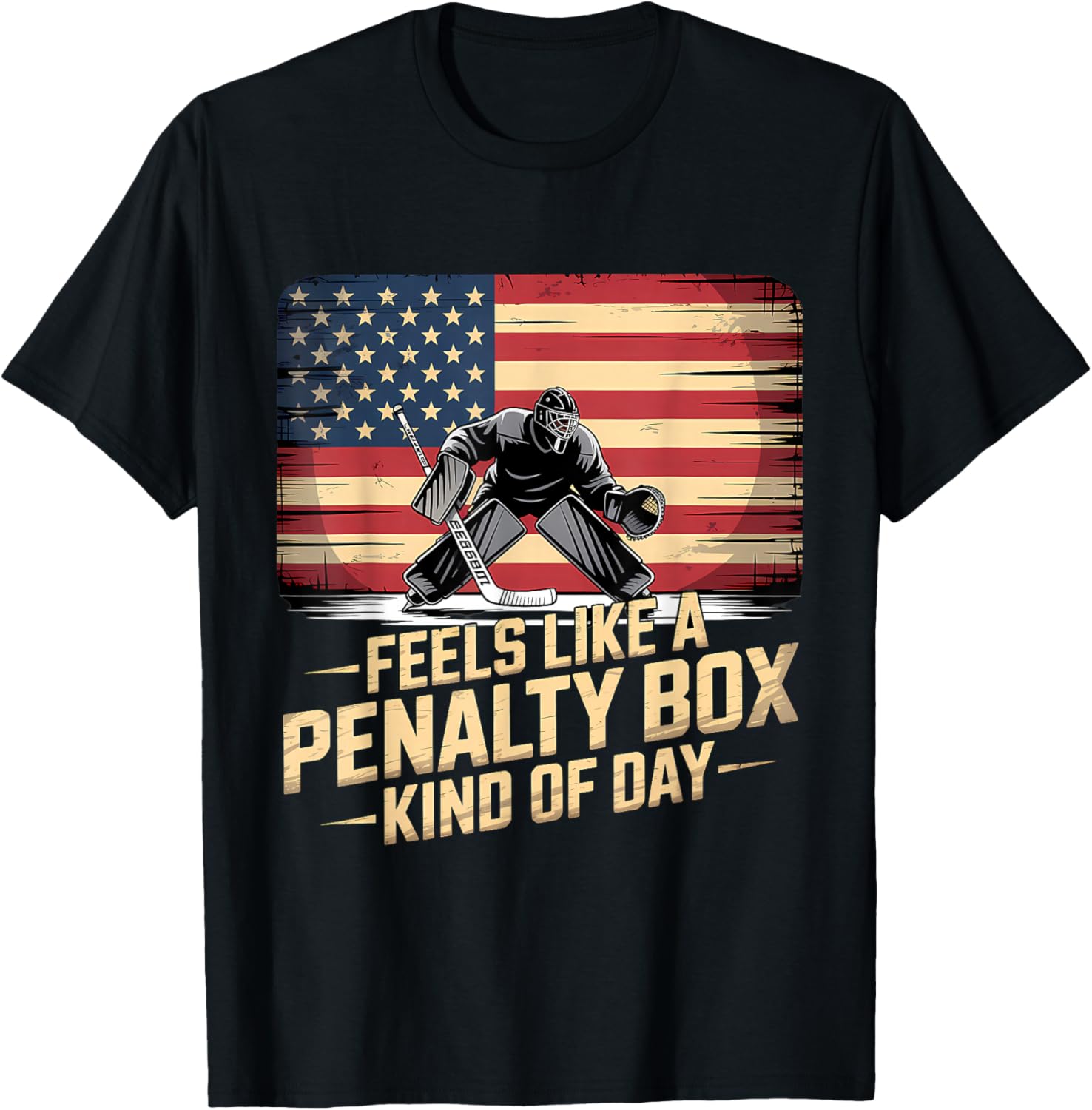 Feels Like A Penalty Box Kind of Day Funny Hockey T-Shirt - T-Shirt | Black