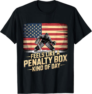 Feels Like A Penalty Box Kind of Day Funny Hockey T-Shirt - T-Shirt | Black