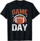 Game Day American Football Player Team Coach Men Women Boys T-Shirt - T-Shirt | Black