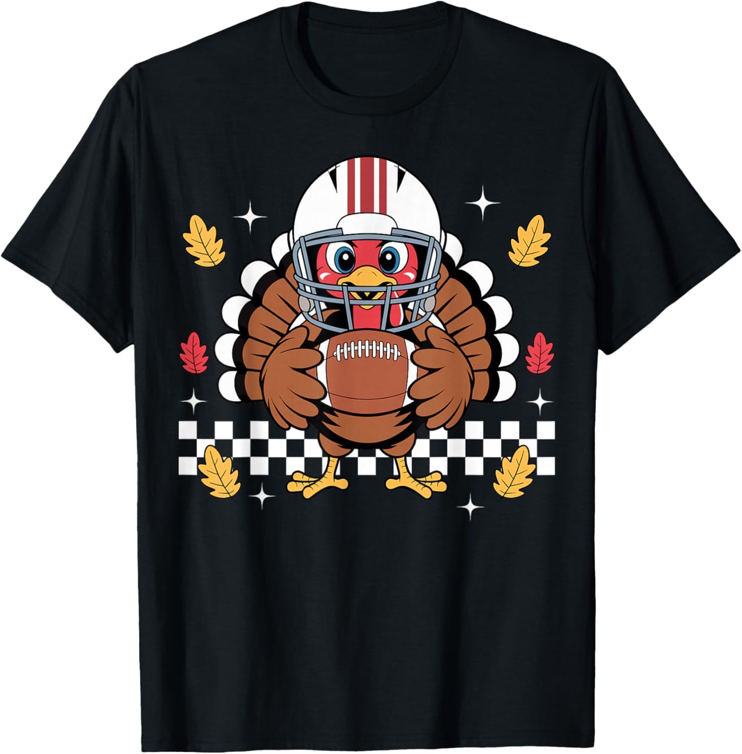 Retro Thanksgiving Turkey Football Toddler Boys Kids T-Shirt - T-Shirt | Black