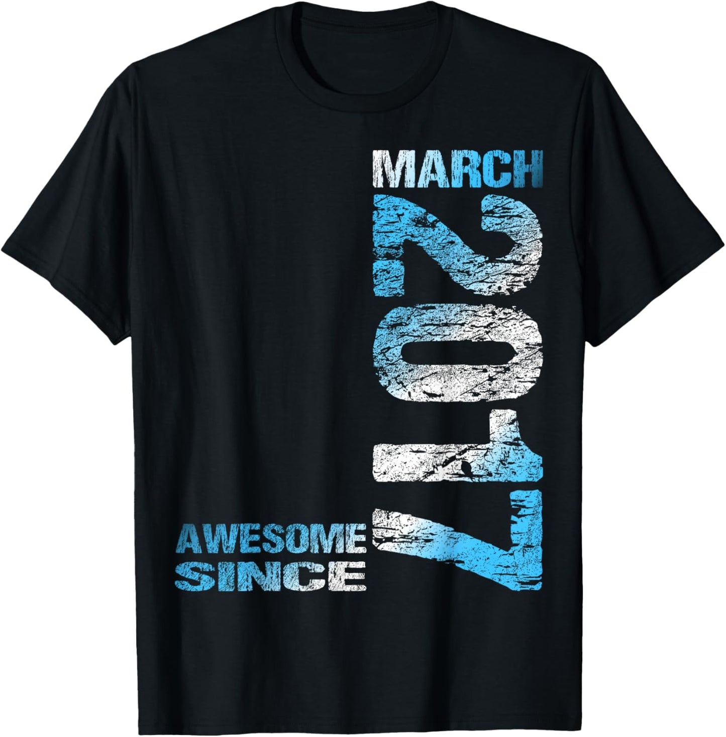 Awesome Since March 2017 9th Birthday T-Shirt - T-Shirt | Black