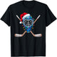 Christmas Ice Hockey Player Santa Sport Hockey Goalie Xmas T-Shirt - T-Shirt | Black