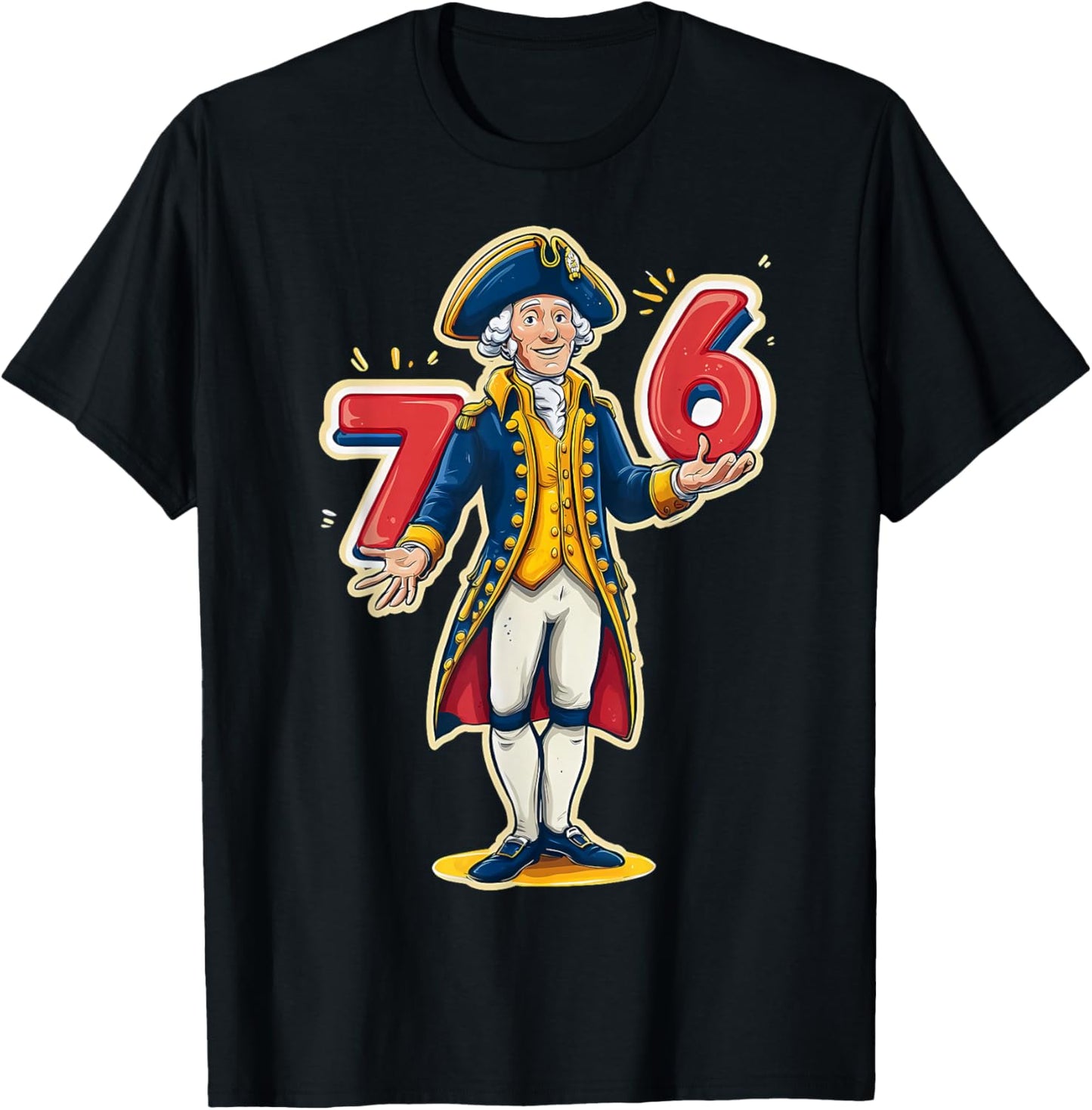 6-7 7-6 George Washington Shirt Six Seven American Design T-Shirt - T-Shirt | Black