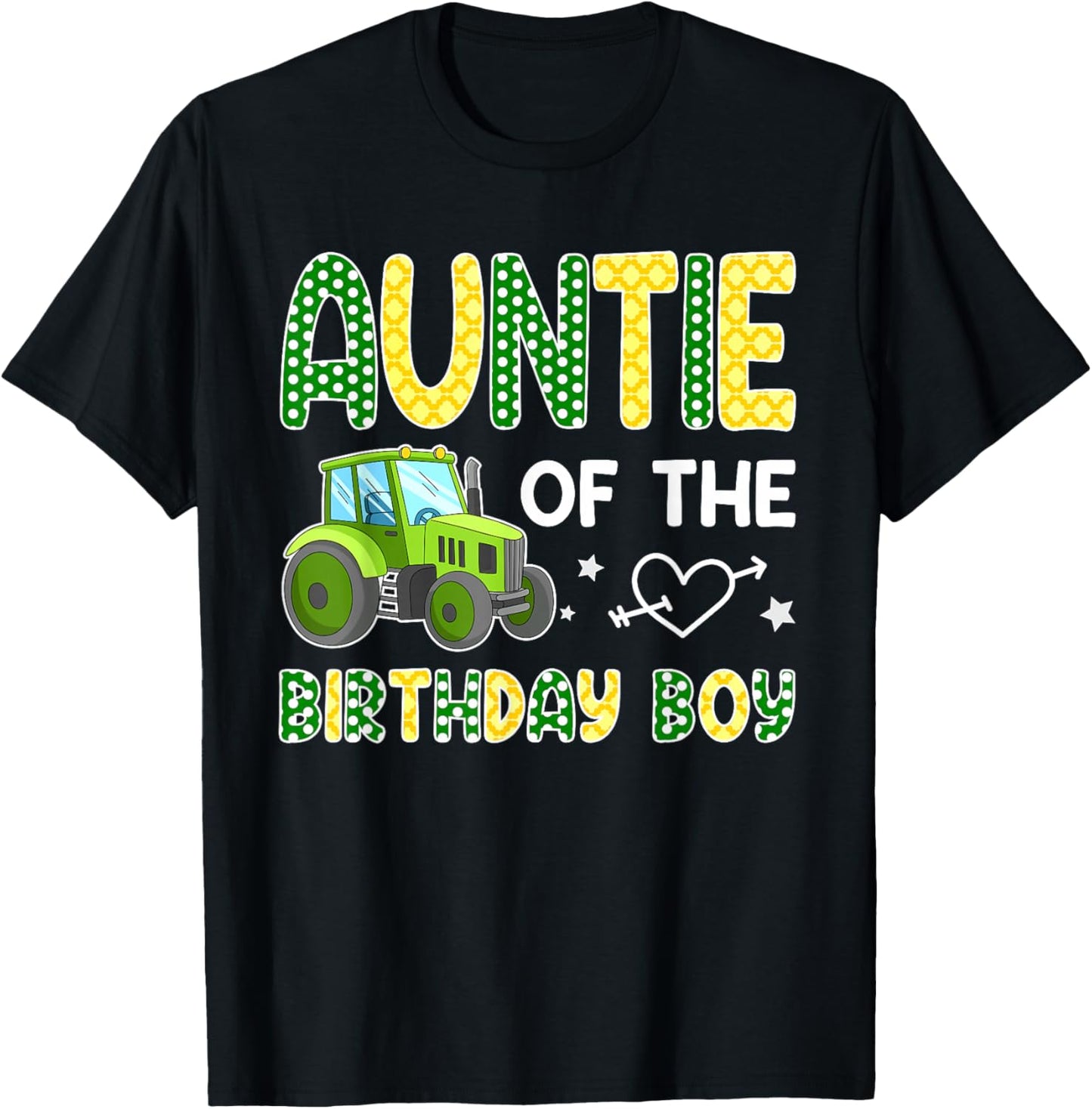Auntie of The Birthday Boy Family Tractors Farm Trucks T-Shirt - T-Shirt | Black