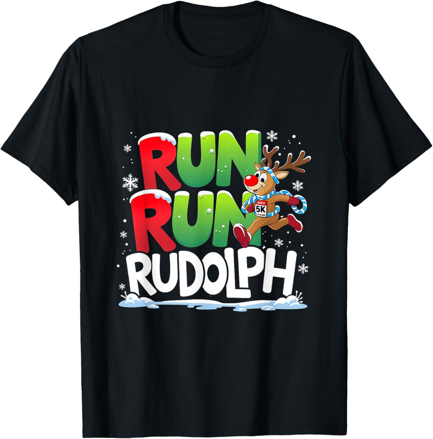Rudolph Christmas Humor Funny Xmas Reindeer Deer T-Shirt - T-Shirt | Black