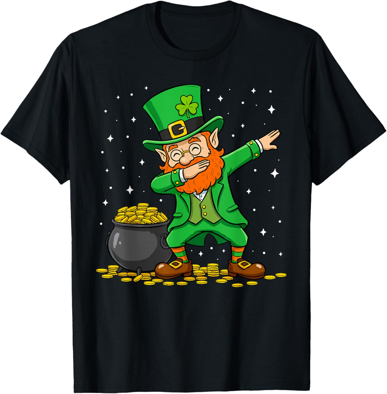 Dabbing Leprechaun Dab Dance St Patricks Day Men Women Boys T-Shirt - T-Shirt | Black