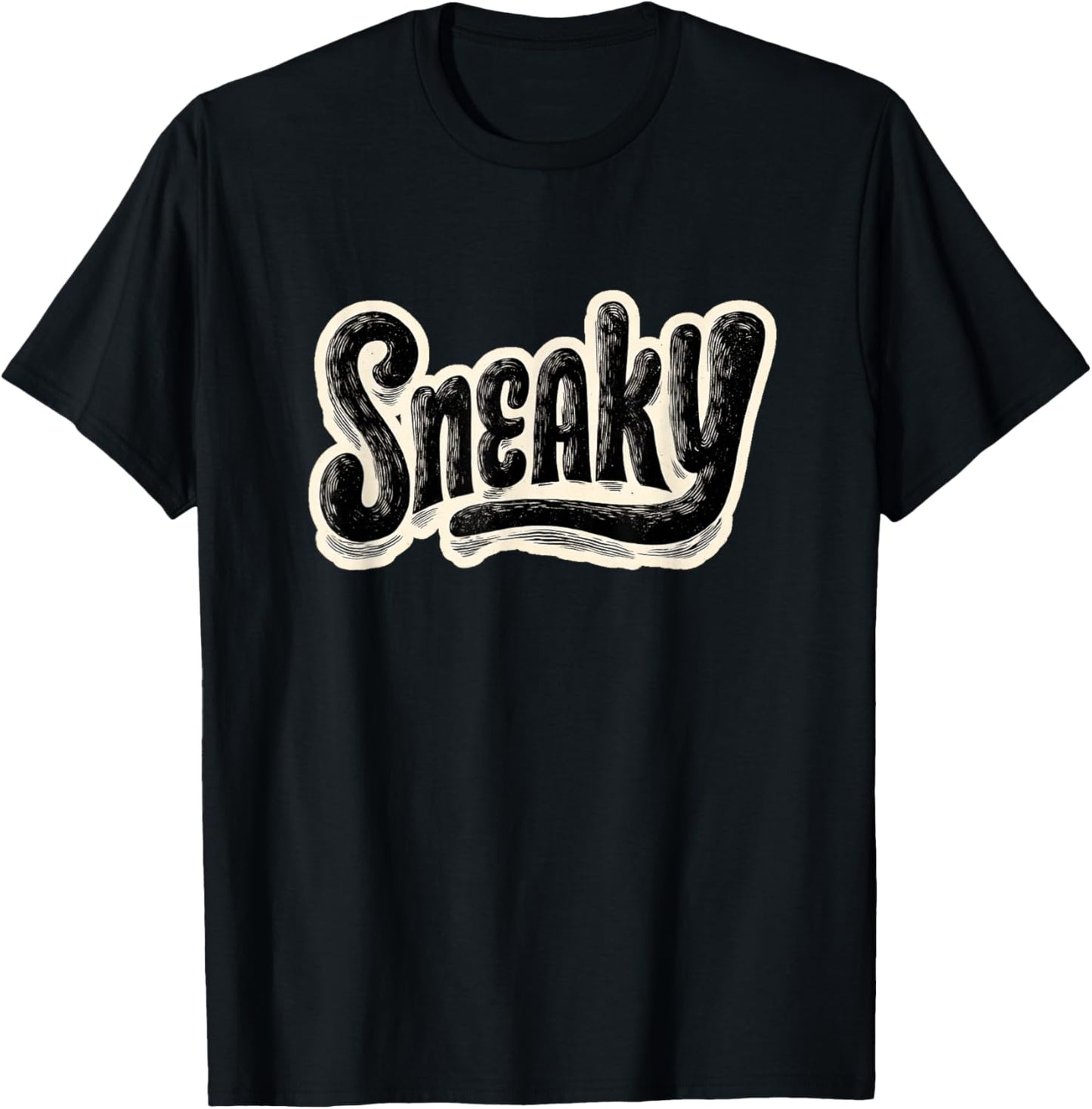 Awesome Sneaky Emblem for Adults and Kids T-Shirt - T-Shirt | Black