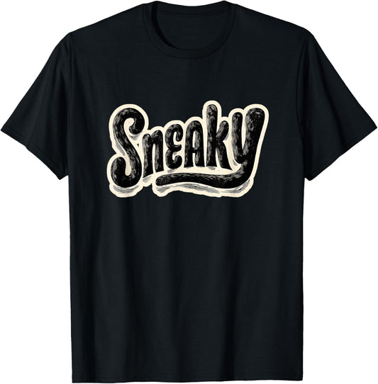 Awesome Sneaky Emblem for Adults and Kids T-Shirt - T-Shirt | Black
