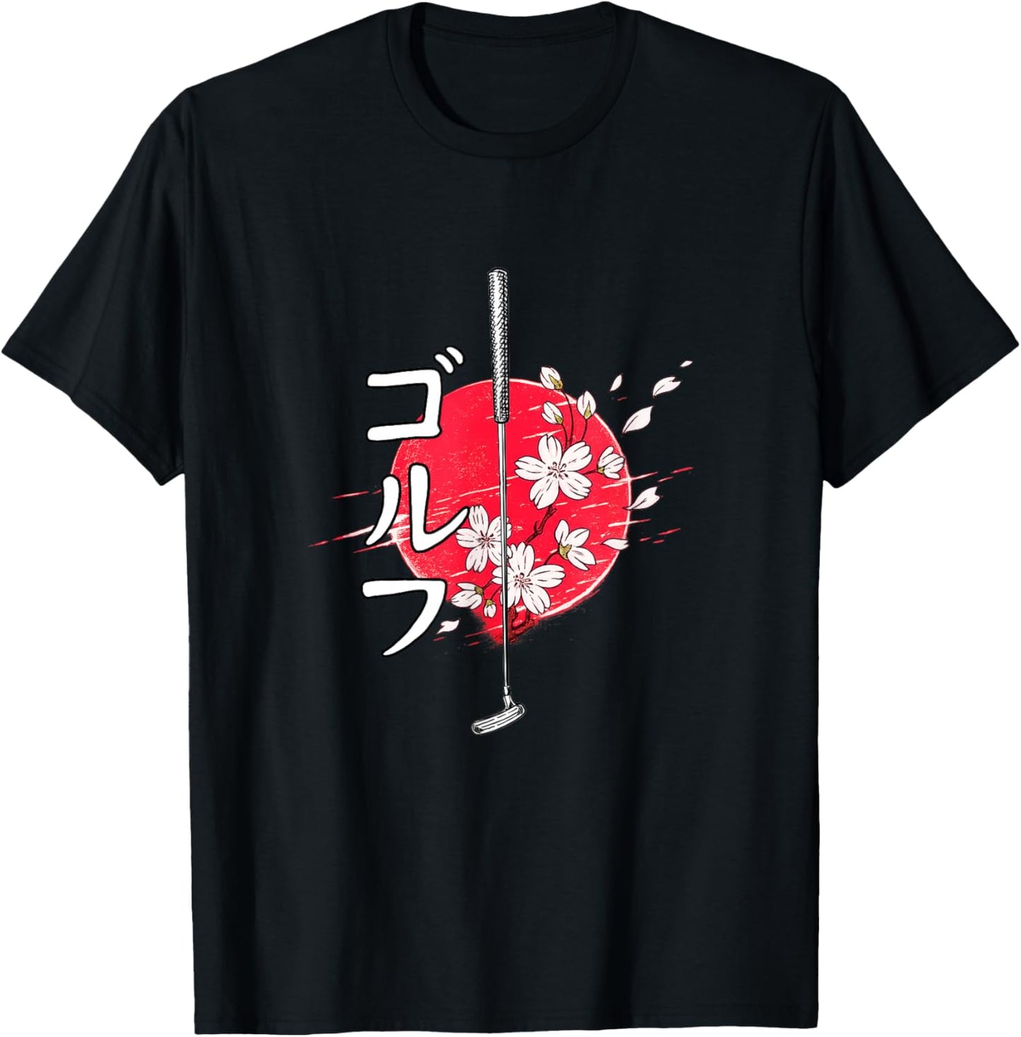 Golf Japanese Blossom Golf Samurai T-Shirt - T-Shirt | Black