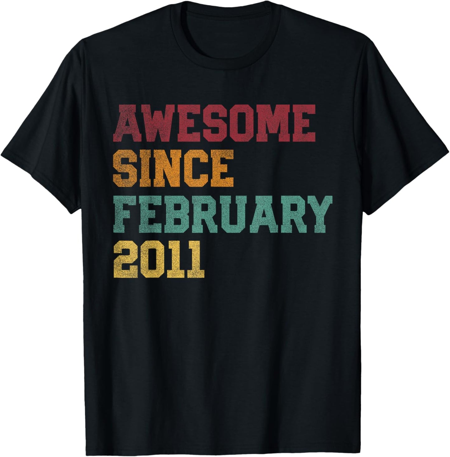 Awesome Since February 2011 15th Birthday 15 Years Old T-Shirt - T-Shirt | Black