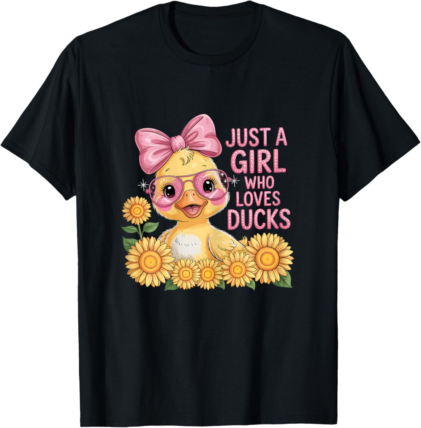 Just A Girl Who Loves Ducks Cute Duck T-Shirt - T-Shirt | Black