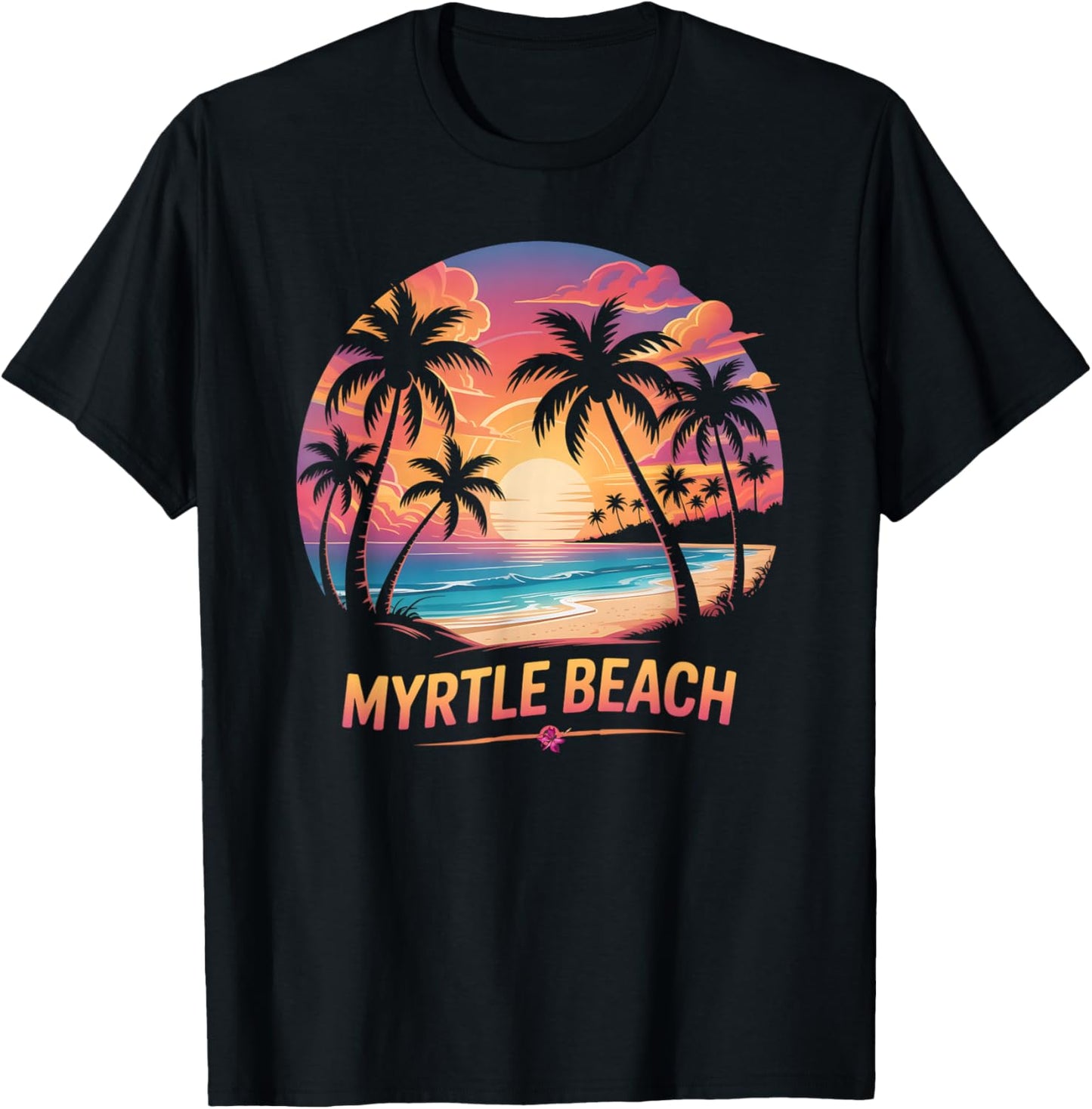 Cute Myrtle Beach Vacation Surfer Trip Family All Girls Team T-Shirt - T-Shirt | Black