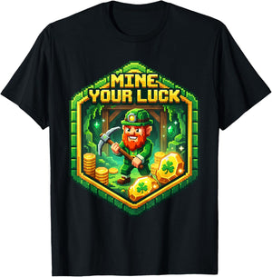 Kid St Patricks Day Shirt Video Games Funny St Patty Boy Men T-Shirt - T-Shirt | Black