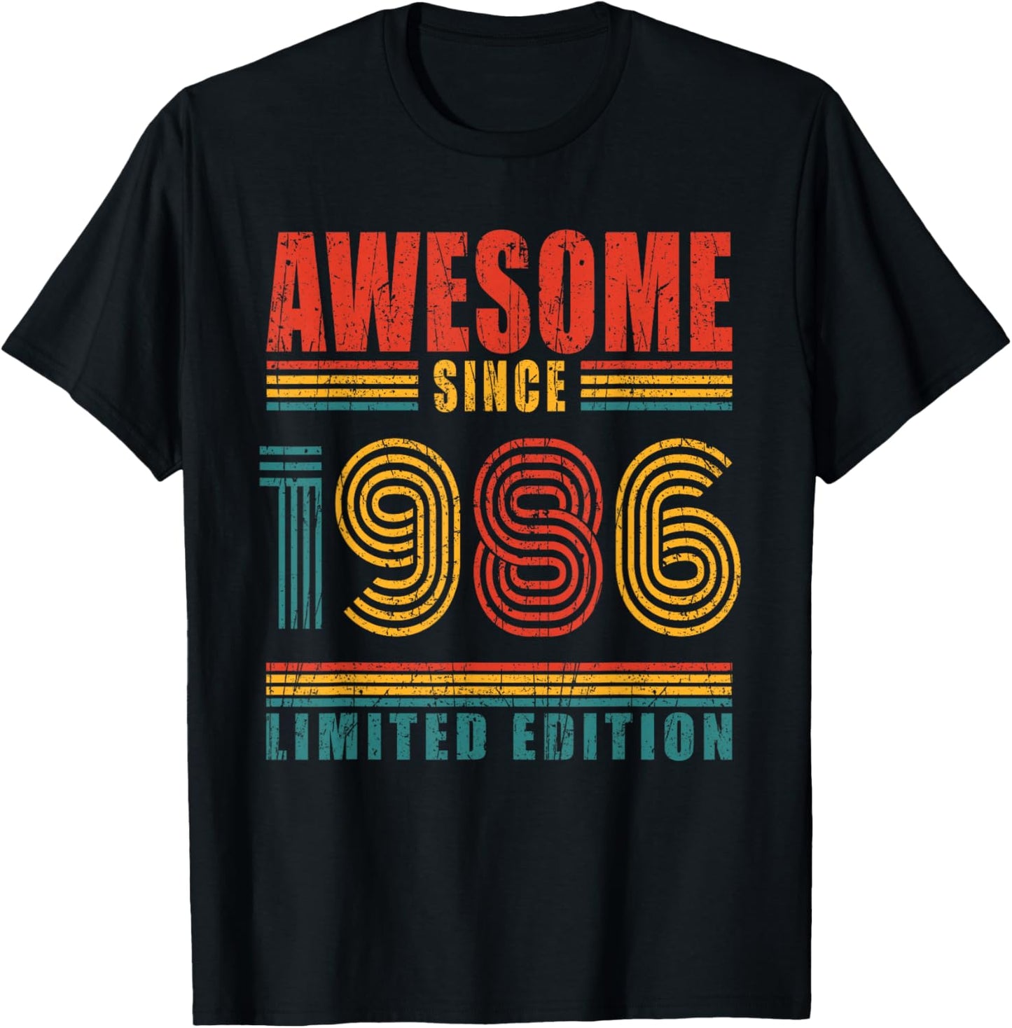 40th Birthday Awesome Since 1986 Vintage 40 Birthday T-Shirt - T-Shirt | Black