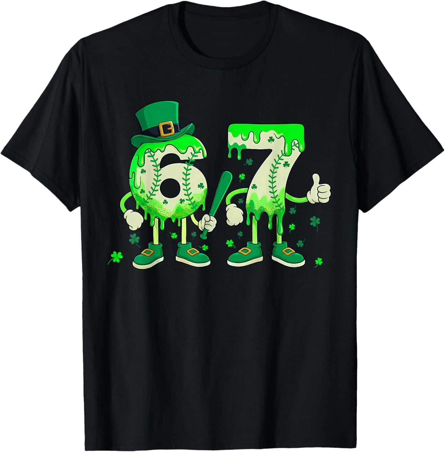 67 St Patricks Day Six Seven Meme 67 Baseball Drip Boys Kids T-Shirt - T-Shirt | Black